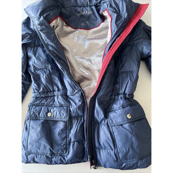 Calvin Klein Women XS Packable Lightweight Down Puffer Jacket Blue Extra Small - Picture 13 of 16
